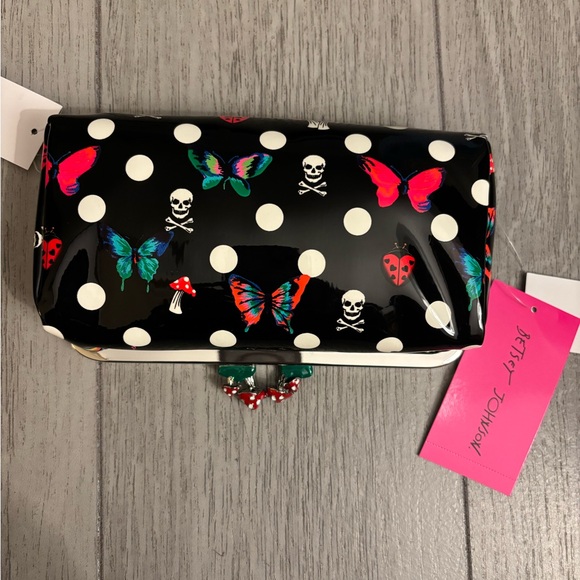 Betsey Johnson Bag - Mushroom, Polka Dot, Skull and Butterfly Clutch NWT - Picture 2 of 14